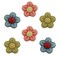 Buttons Galore and More 3D Craft & Sewing Buttons - Multi Flowers - 18 Buttons